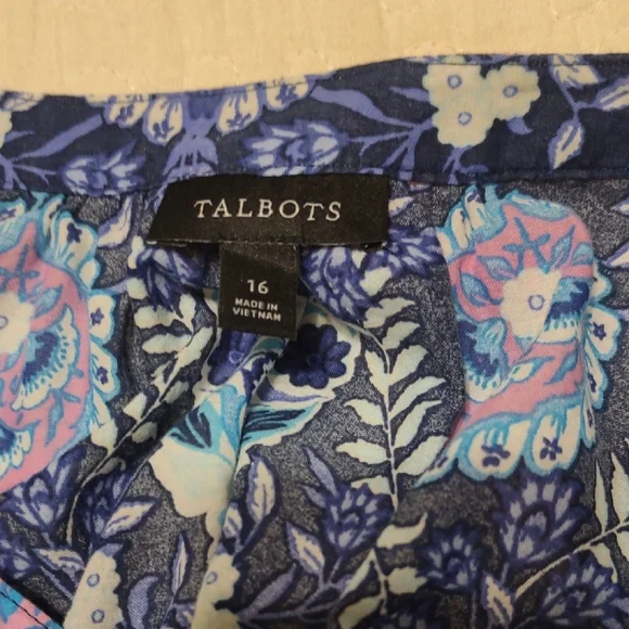 Talbots Blue and Purple Floral Maxi Dress - Picture 6 of 12